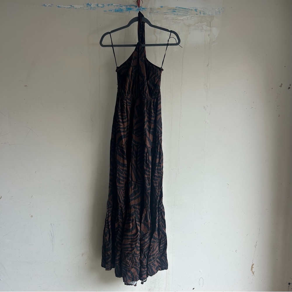 Black and Brown Zebra Maxi Dress